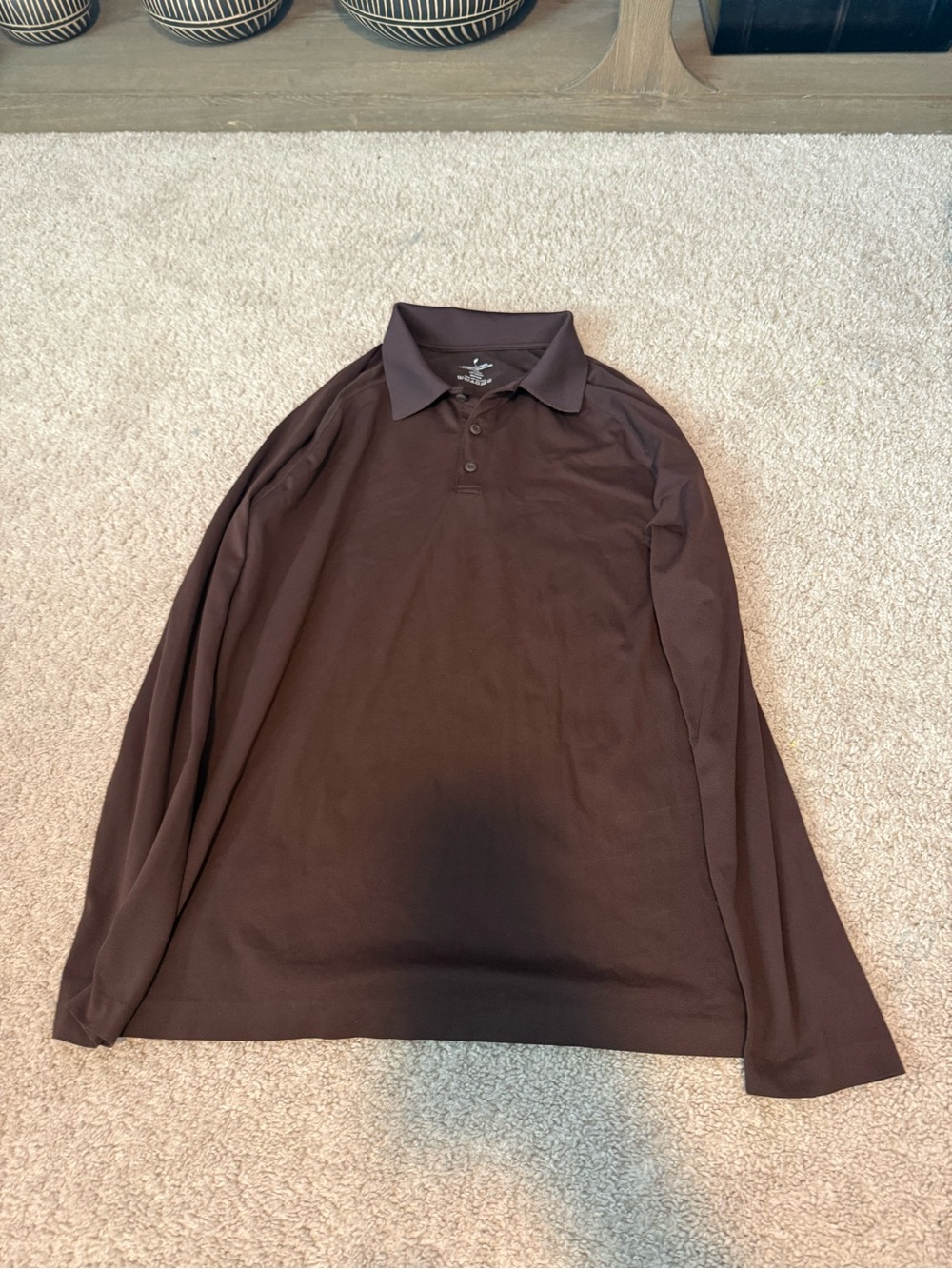 Fabletics Brown Training Day Long-Sleeve Polo